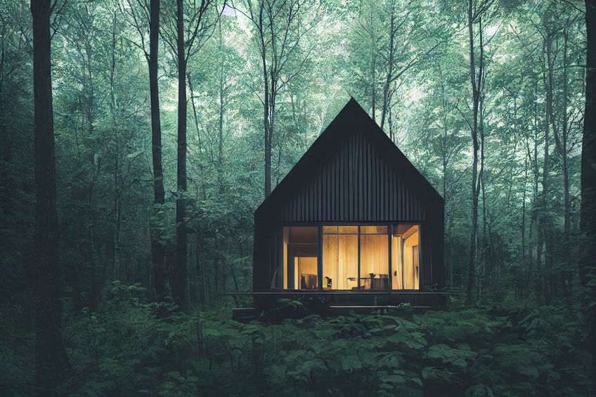 Tiny Modern House in the forest
